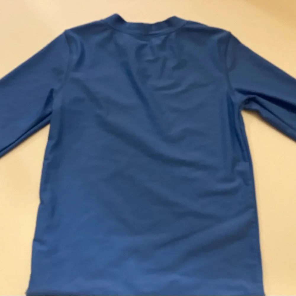 Primary toddler blue rash guard and swim shorts